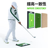 Golf 3-in-1 Hitting Mat with Swing Trace Feedback for Practice and Training