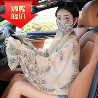 UV Protection Shawl with Face Mask for Driving & Cycling, Lightweight Summer Sun Protection Cape