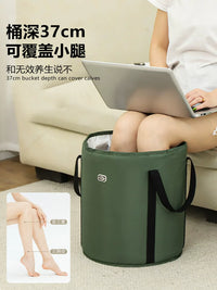 Portable Folding Foot Spa Bucket for Travel, Deep Leg Soaking Foot Bath Basin with Insulation