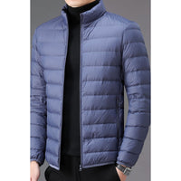 Men's Lightweight Winter Cotton Padded Jacket Stand Collar Warm Coat