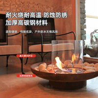 Mevira Outdoor Bioethanol Fireplace for Balcony & Patio Decor, Ambiance Flame Heater