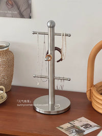 Ins Style Stainless Steel Desktop Organizer Rack for Cups, Jewelry, and Hair Accessories