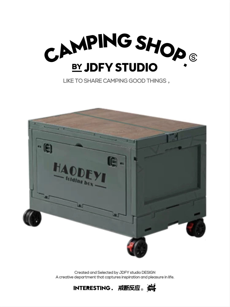 Outdoor Folding Storage Box with Table Function for Camping and Car Trunk Organization