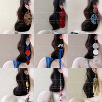 Ethnic Style Geometric Tassel Earrings for Women, Vintage Chinese Inspired Bridal Accessories