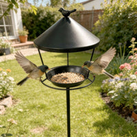 Ground-Insert Metal Ring Bird Feeder for Outdoor Garden Decoration
