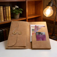 Vintage Kraft Paper 2-in-1 Travel Notebook with Storage Pouch for Journaling
