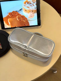 Large Capacity Travel Cosmetic Bag with Compartments, Portable Toiletry Handbag for Business Trips