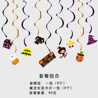 Halloween Cartoon Paper Ghost Witch Swirl Hanging Decorations for Party Decor