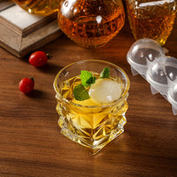 Whiskey Ice Ball Mold, 4-Cavity Round Clear Food-Grade Ice Maker for Home Use
