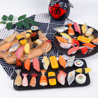Realistic Sushi Keychain Bag Charm - Salmon, Shrimp, and Fish Slice Designs