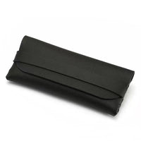 Fashionable Clamshell Sunglasses Case Set with Leather Pouch and Cleaning Cloth