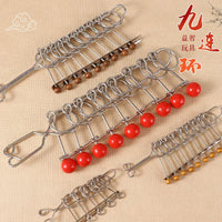 Nine-Link Puzzle Ring Set for All Ages, Brain Teaser Disentanglement Toy