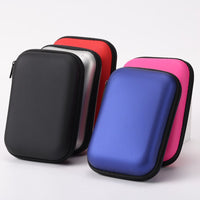 2.5-inch External Hard Drive Storage Case Waterproof EVA Zipper Bag for Charger and Data Cables