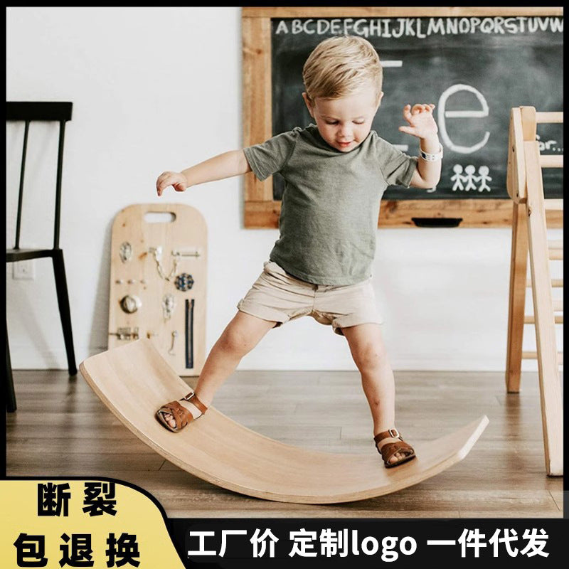 Kids Wooden Balance Board for Indoor Play, Sensory Training, and Yoga