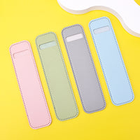 Korean Style PU Leather Pencil Case Pen Pouch for Students Portable Stationery Storage