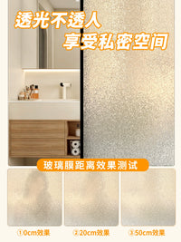 Frosted Privacy Window Film Static Cling for Bathroom and Home, Non-Adhesive Light Transmitting Glass Sticker