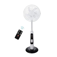 Rechargeable Solar Fan with LED Lights and Remote Control, 16-18 Inch