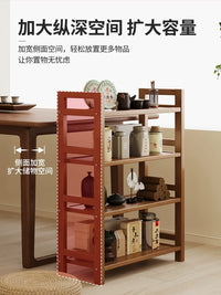 Bamboo Multi-tier Storage Shelf New Chinese Style Floor-standing Tea Display Rack Small Tea Cabinet