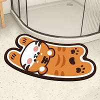 Diatomaceous Earth Animal Bath Mat - Non-Slip Absorbent U-Shaped Shower Room Floor Mat
