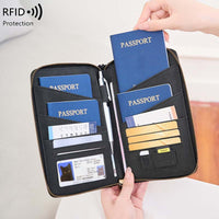 Vintage Large Capacity Passport Holder Travel Wallet with Card Slots