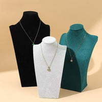Velvet Mannequin Bust Necklace Jewelry Display Stand for Retail and Live Streaming