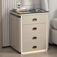 Smart Bedside Table Safe with Wireless Charging, Bluetooth Speaker, and Fingerprint Lock