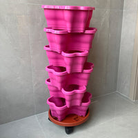Stackable Vertical Garden Planter with Wheels for Balcony Vegetable Growing