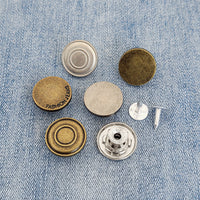 Alloy Swivel Jean Buttons 17mm for Denim Overalls and Jackets
