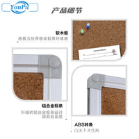 Aluminum Frame Double-Sided Cork Board with Mobile Stand