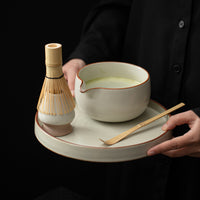 Japanese Ceramic Matcha Bowl Whisk Set with Whisk Holder for Traditional Tea Ceremony