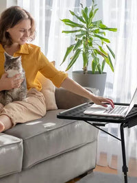 Portable Folding Bedside Table with Height Adjustment, Plastic Study Desk for Laptops and Tablets, Outdoor Use