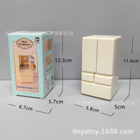 Miniature Dollhouse Double-Door Refrigerator & Outdoor Camping Set for Kids' Pretend Play