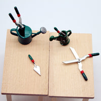 Dollhouse Miniature Gardening Simulation Watering Can Iron Scissors Shovel Set Garden Outdoor Courtyard Micro Landscape Decoration