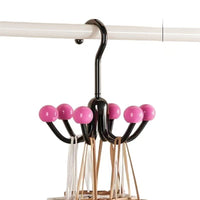 6-Claw Rotating Hanger for Wardrobe and Dormitory Organization - No-Drill Installation