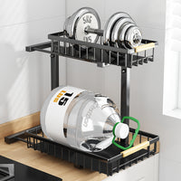 Under Sink Pull-Out Organizer Rack, 2-Tier Expandable Storage Drawer for Kitchen Cabinet