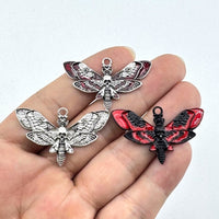 Gothic Skull Moth Pendant for DIY Jewelry Making