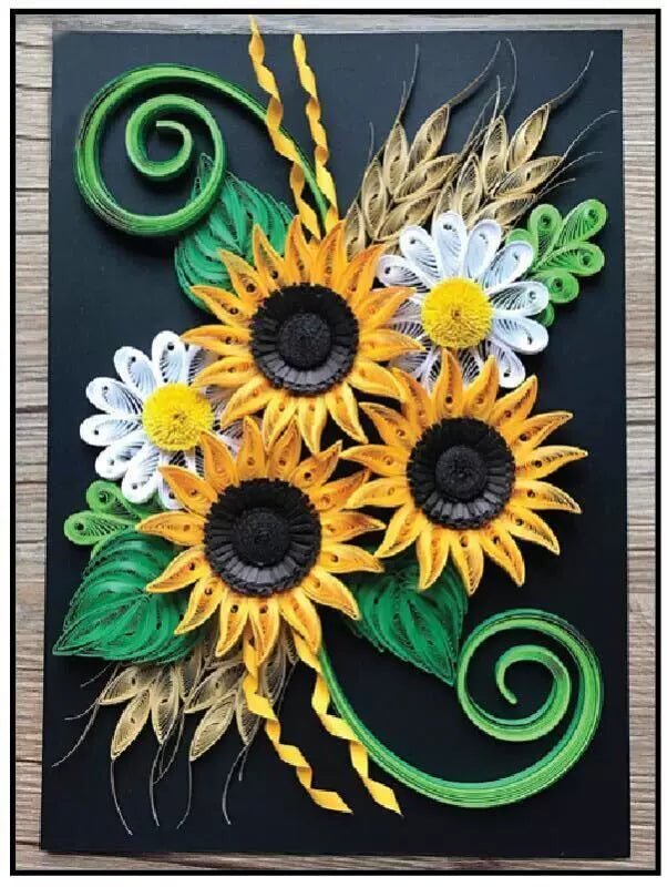 Quilling Paper Art Kit for Beginners - DIY Sunflower Design with Tools