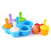 7-Cavity Silicone Ice Cube Tray with Lid for Baby Food and Drinks, Quick Freeze Ice Ball Maker