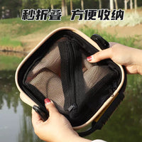 Foldable Fishing Bucket with Rope and Optional Net, Portable Live Fish Container for Outdoor Angling