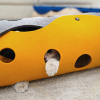 Modular Corrugated Cat Tunnel and Scratcher Maze for Play and Rest