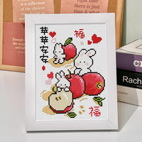 Year of the Rabbit Cross Stitch Kit for Beginners - Small Embroidery Craft for Students