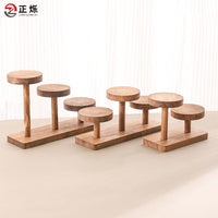 Walnut Multi-tier Desktop Storage Shelf for Cosmetics and Collectibles