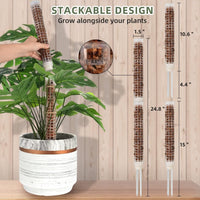 Moss Pole for Climbing Plants, Coir Totem Pole Plant Support for Indoor Potted Plants