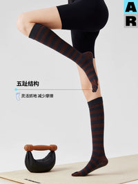 AR Professional Pilates Yoga Socks with Anti-Slip Grip and Five-Toe Design