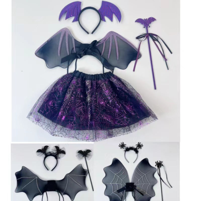 Halloween Spider Bat Wing Costume Set for Women - Photo Prop, Party Decor & Cosplay