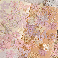 Vintage Hollow-Out Butterfly Flower Journaling Material Pack for DIY Scrapbooking Decoration