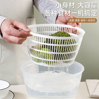Manual Salad Spinner and Vegetable Dryer with Drain Basket, 4.5L