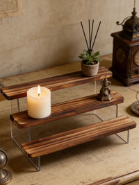 Solid Wood Acrylic Display Stand for Collectibles and Figurines