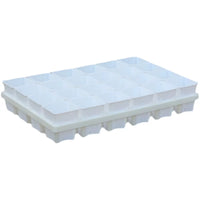 24-Cell Plastic Square Pot Tray for Succulents, Seedlings, and Cuttings, Compatible with Drip Trays