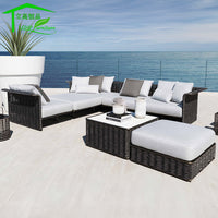 Outdoor Patio Wicker Sofa Lounge Bed Furniture Set Balcony Nordic Designer Leisure Combination Rattan Chair